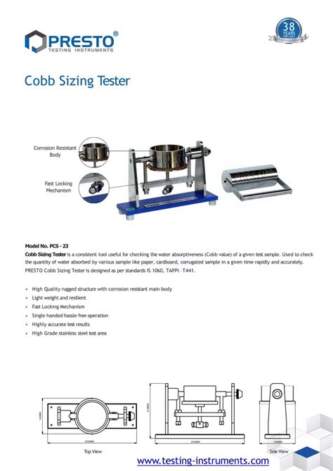 cobb tester price|cobb tester diagram.